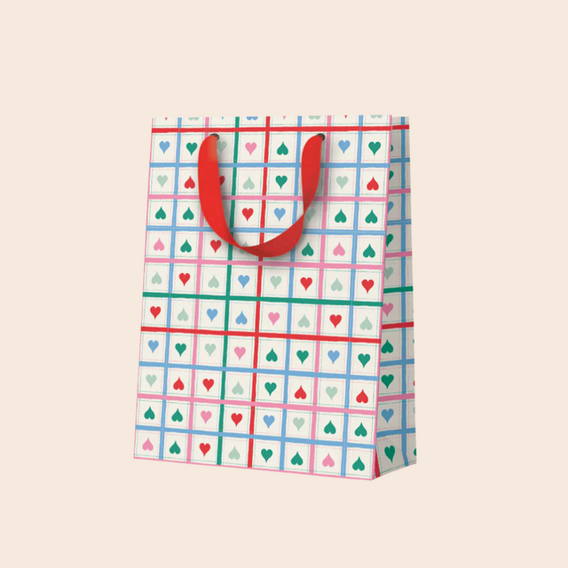 Small Heart Grid Gift Bag