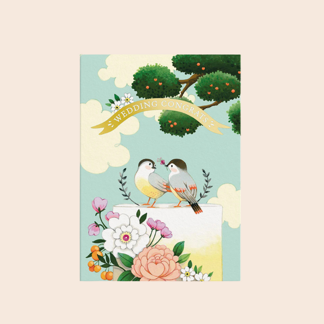 Wedding Birds Congratulations Card