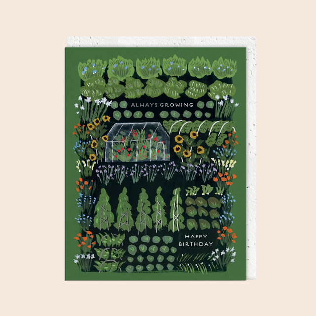 Seedling Greenhouse Birthday Card