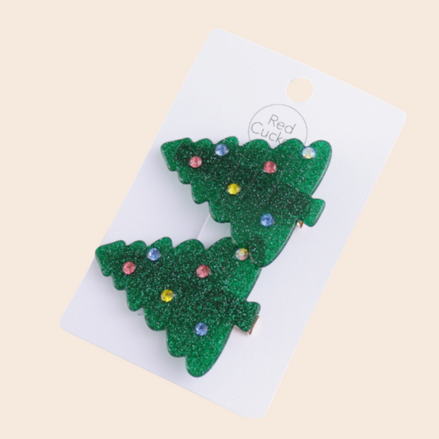 Christmas Tree Hair Clips Two Pack