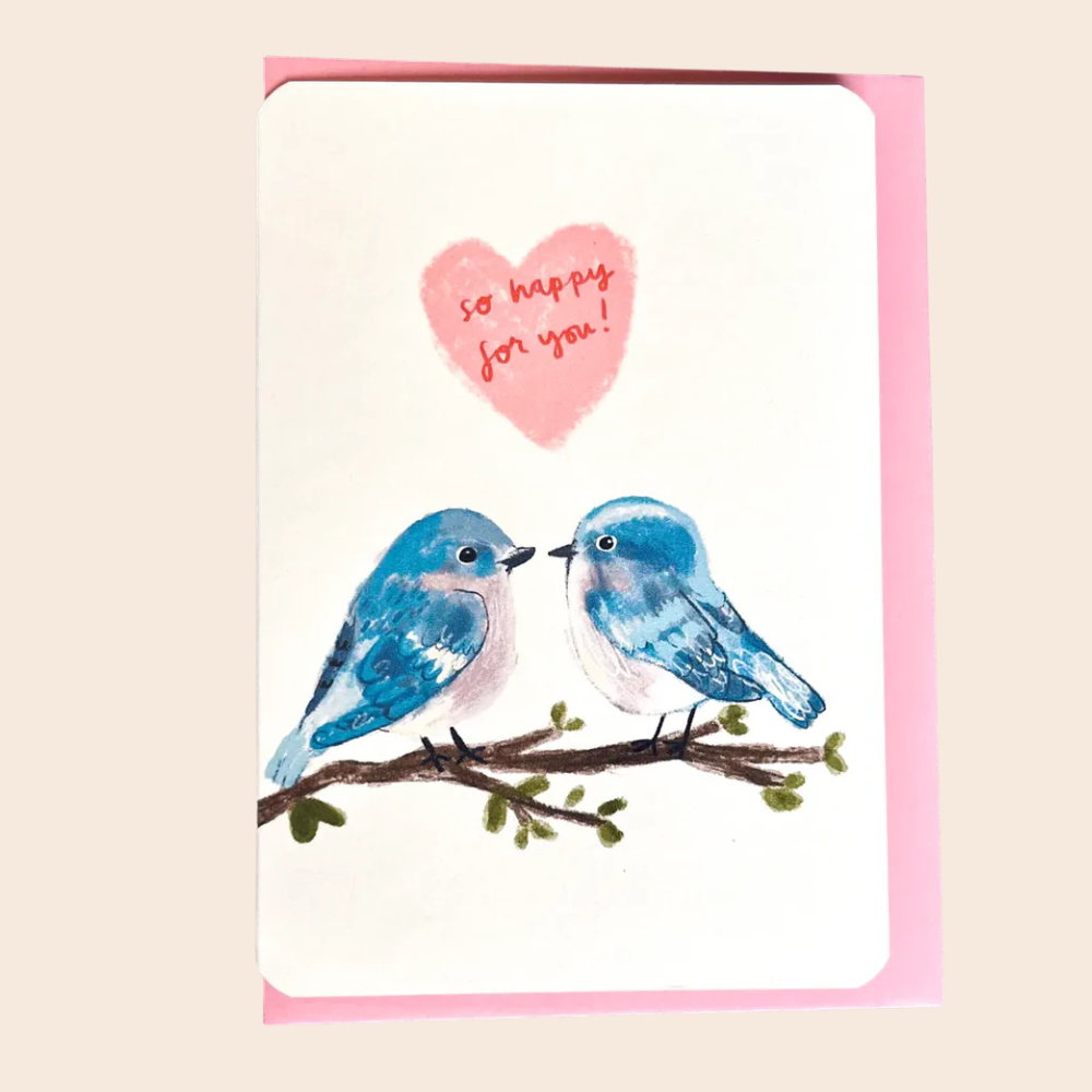 So Happy For You Blue Birds Card