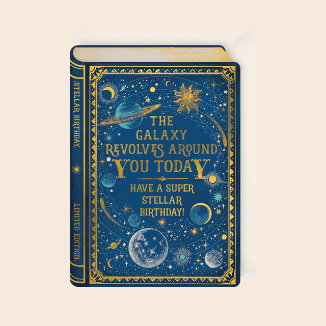 Storybook Galaxy Revolves Birthday Card