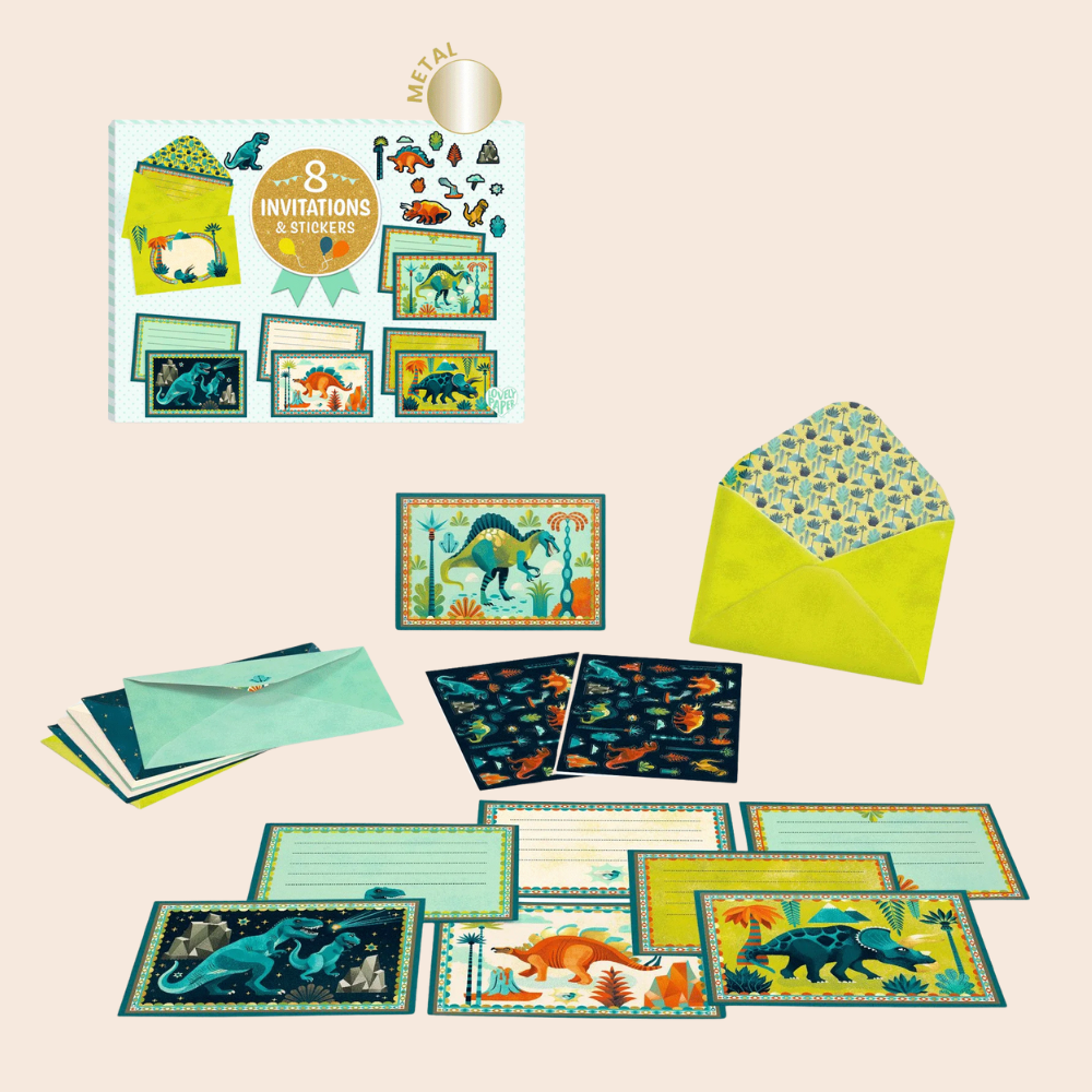 Dino Rock Invitation Cards