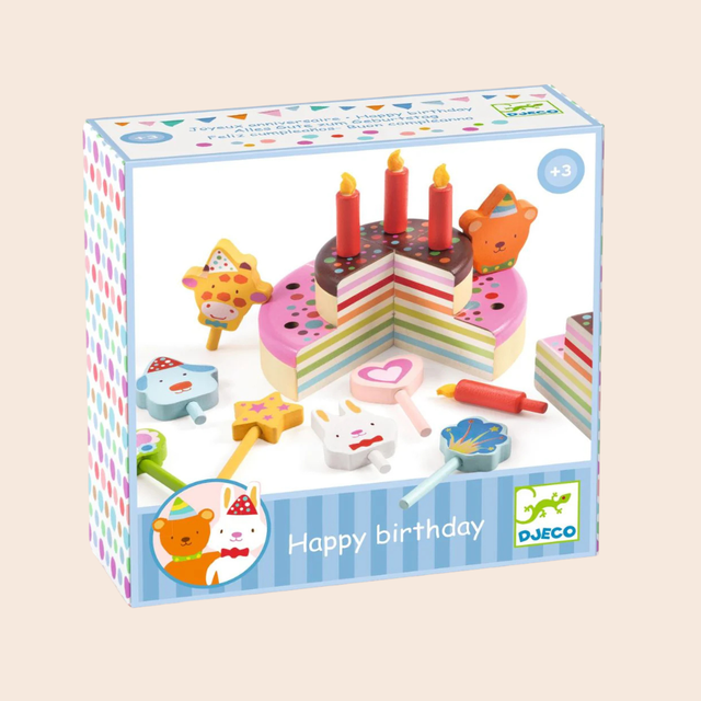 Colourful Wooden Birthday Cake
