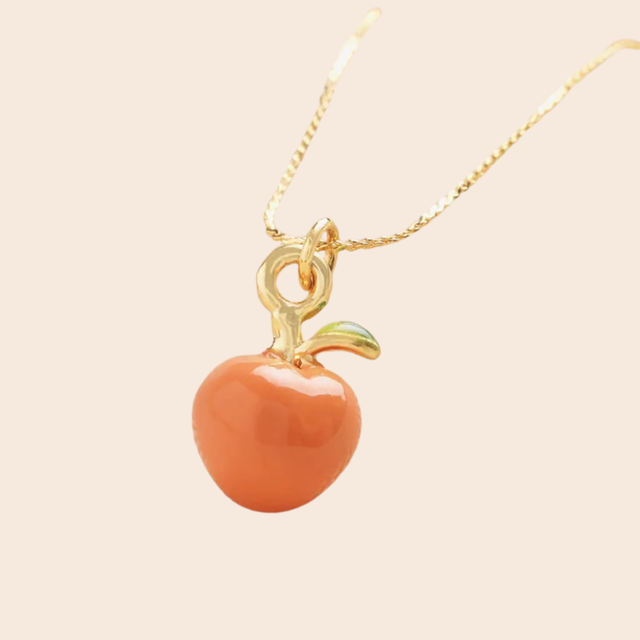 Enamel Peach Necklace