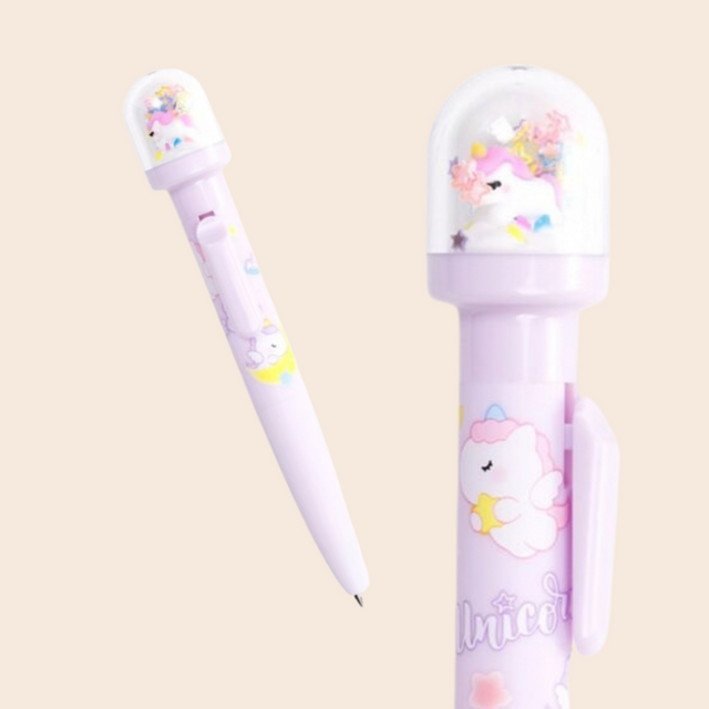 Snowglobe Topper Unicorn Pen