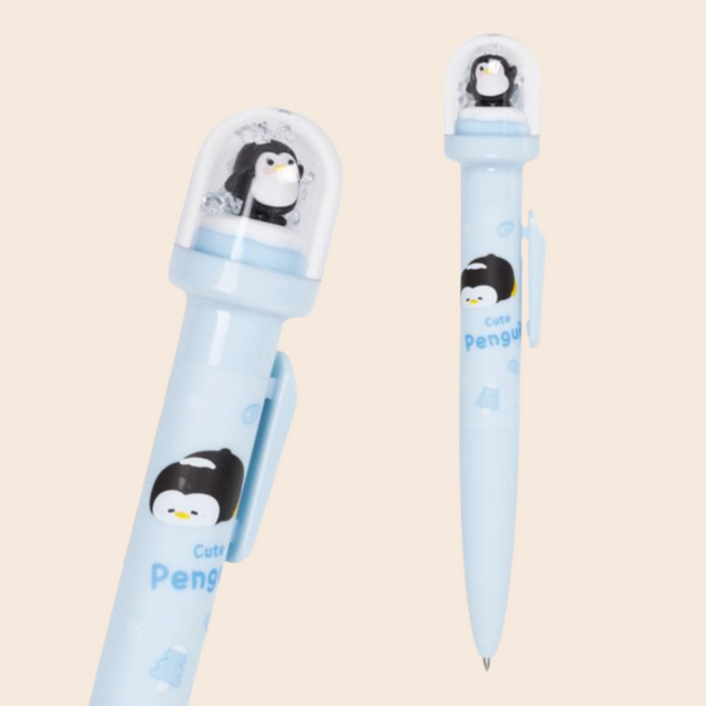 Snowglobe Topper Penguin Pen