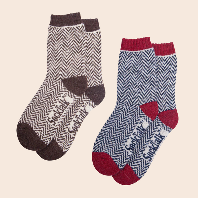 Men's Chevron Patterned Wool Socks