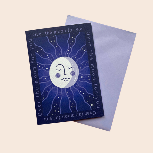 Over the Moon for You Card