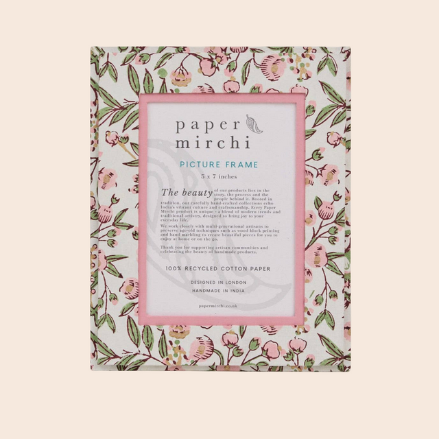 Song Birds Blush Block Printed Picture Frame