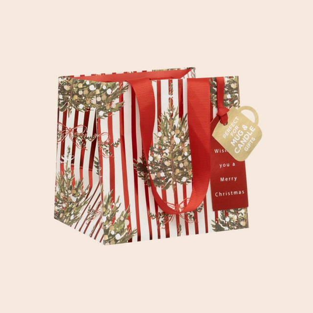 Striped Spruce Square Gift Bag