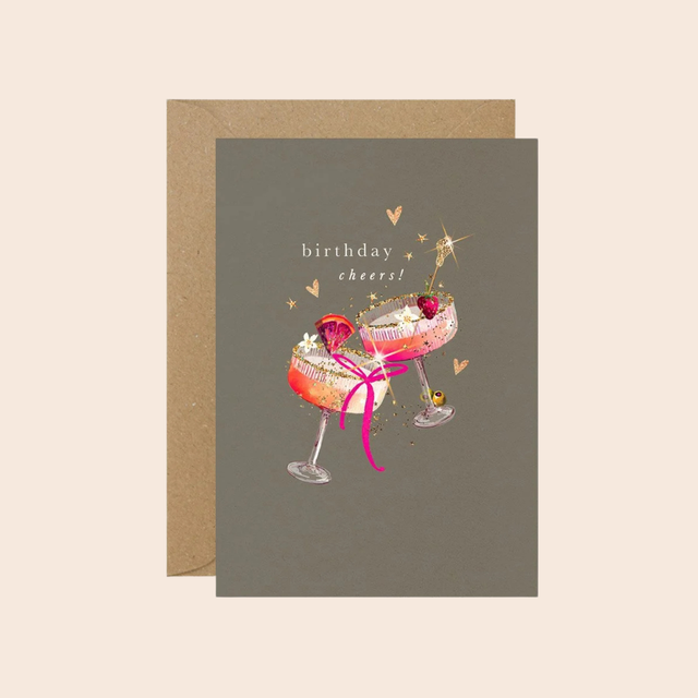Birthday Cheers Cocktails Clink Card