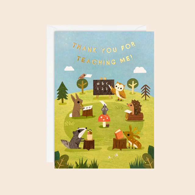 Thank You Teacher Acorns Card