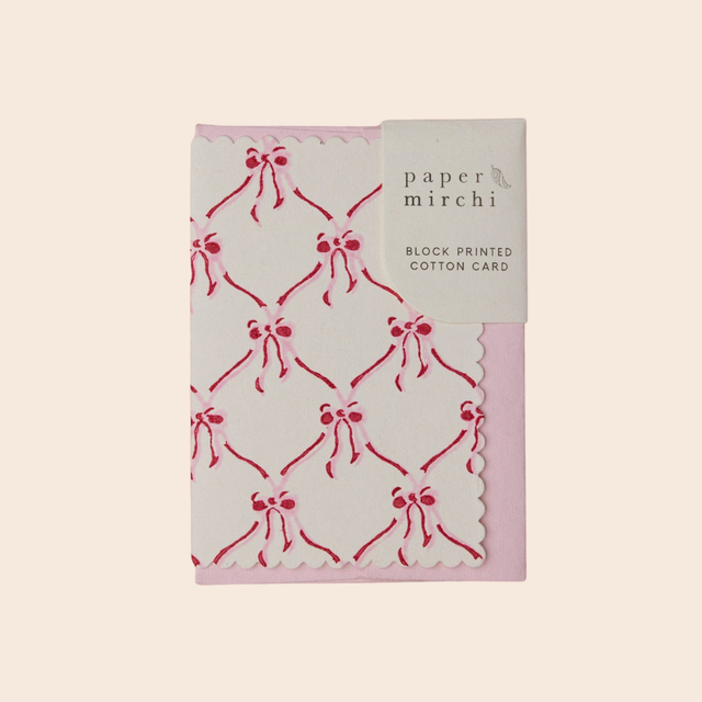 Pink Sorbet Bows Greeting Card