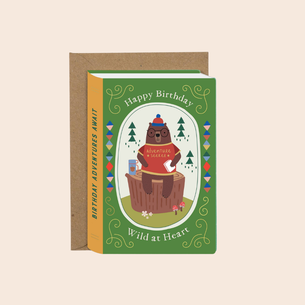 Brown Bear Adventurer Birthday Card