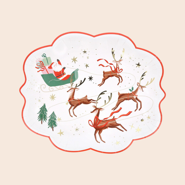 Santa's Sleigh & Reindeer Plates