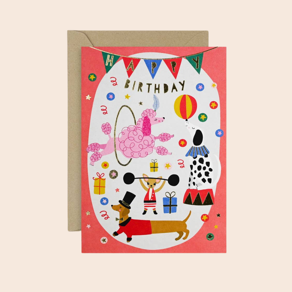 Circus Dogs Birthday Card
