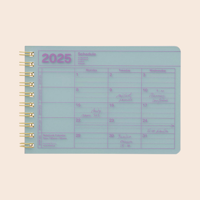 2026 Extra Small Calendar Notebook: Mint