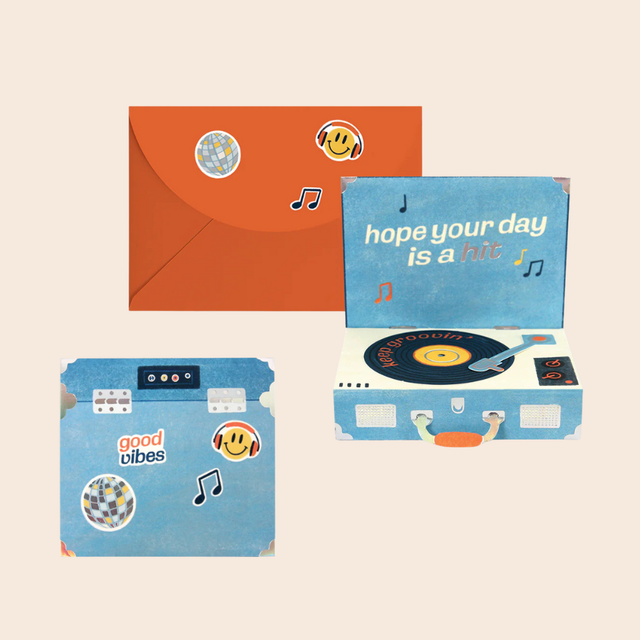 3D Record Player Birthday Card