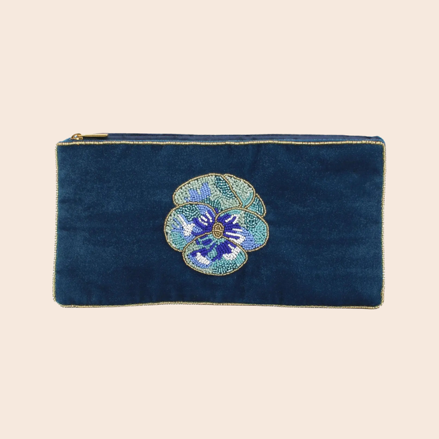 Blue Pansy Multi Use Pouch