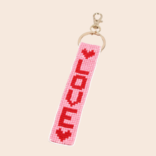 Beaded Love Keyring