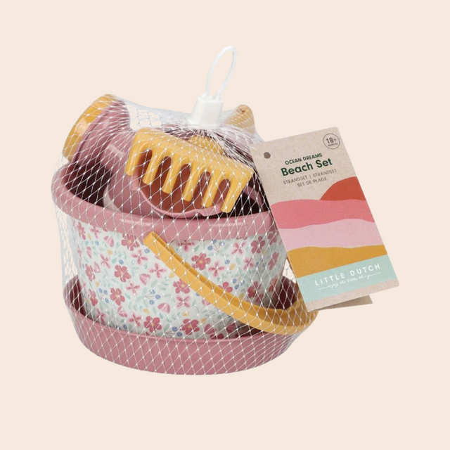 Pink Floral Beach Bucket Set