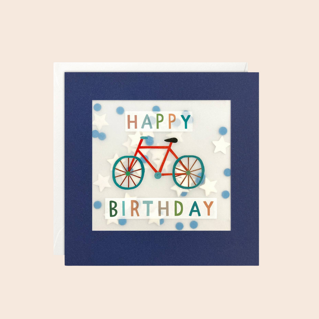 Birthday Red Bike Paper Shakies Cards