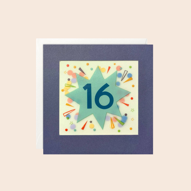 Age 16 Star Paper Shakies Card