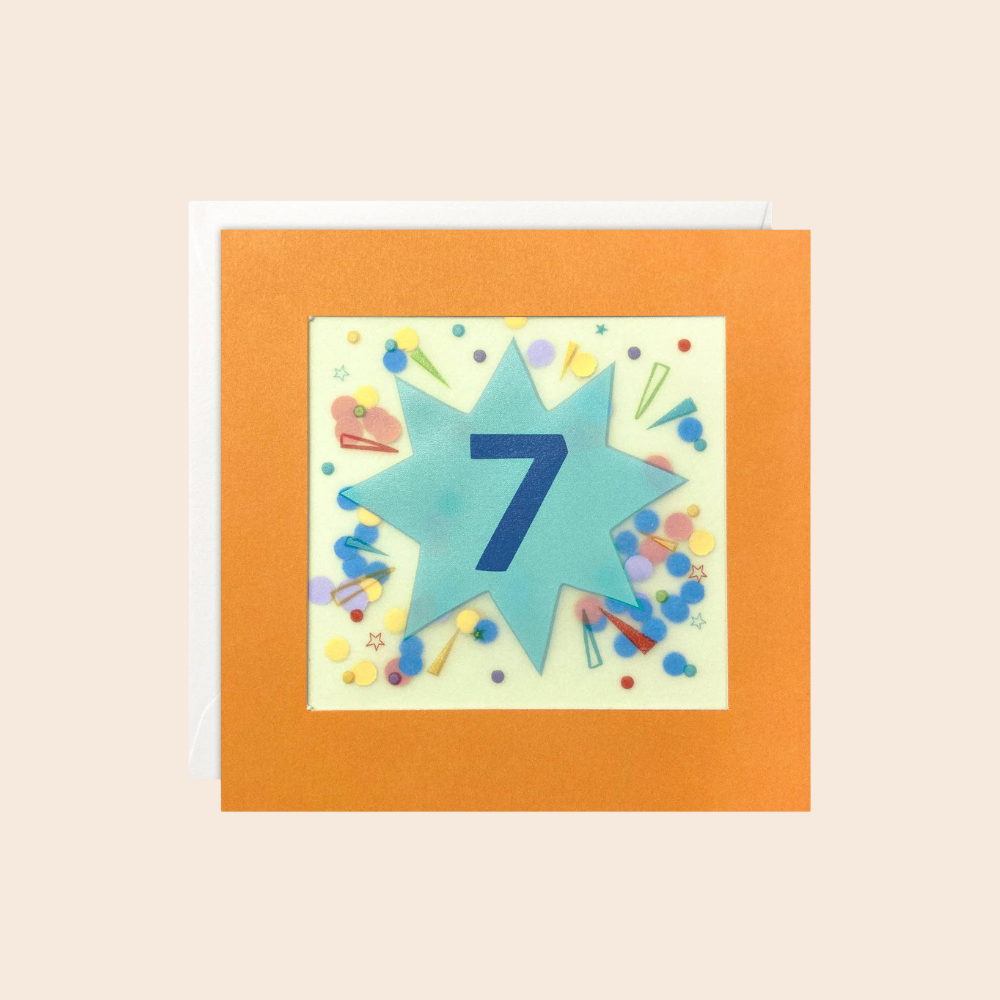 Age 7 Star Paper Shakies Card