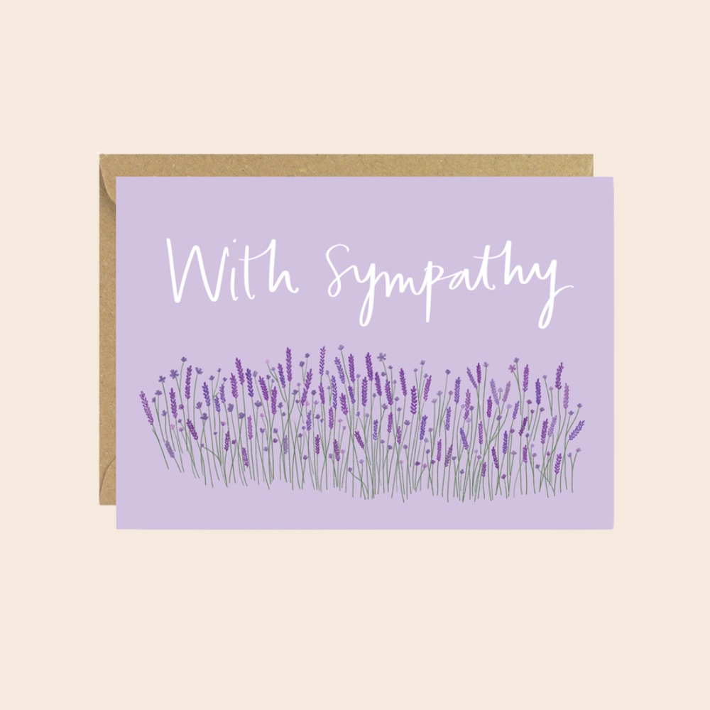 With Sympathy Lavender Card