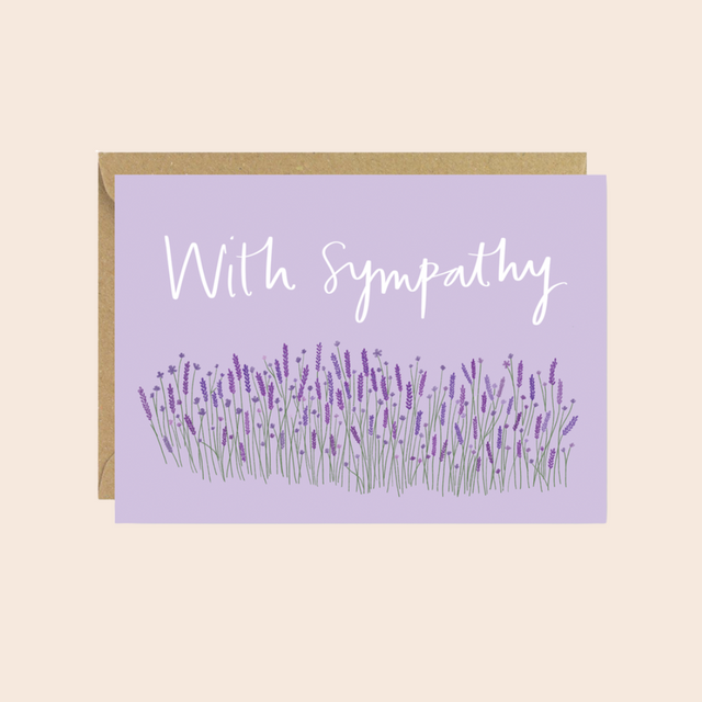 With Sympathy Lavender Card