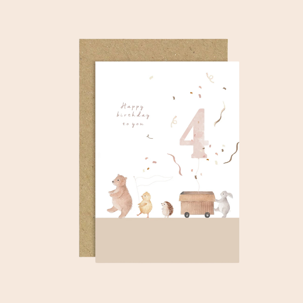 4th Birthday Party Friends Card