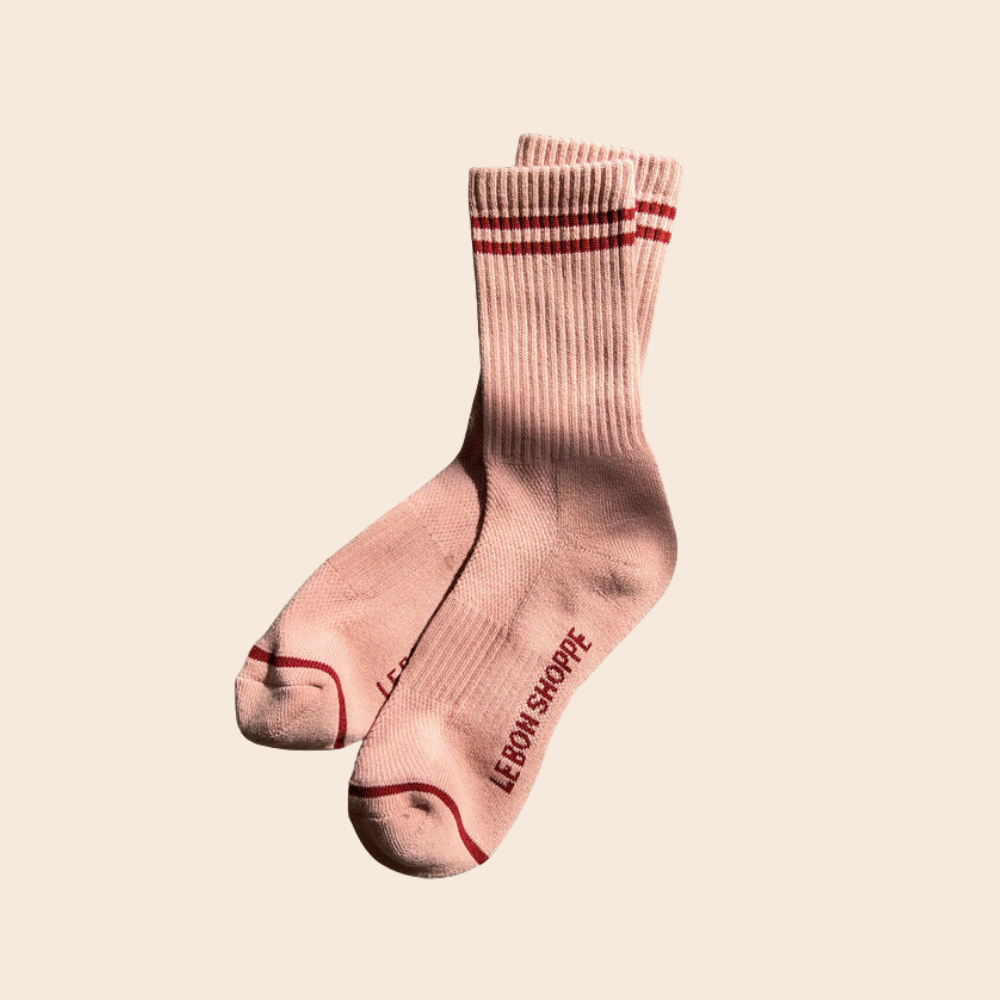 Boyfriend Socks: Vintage Pink