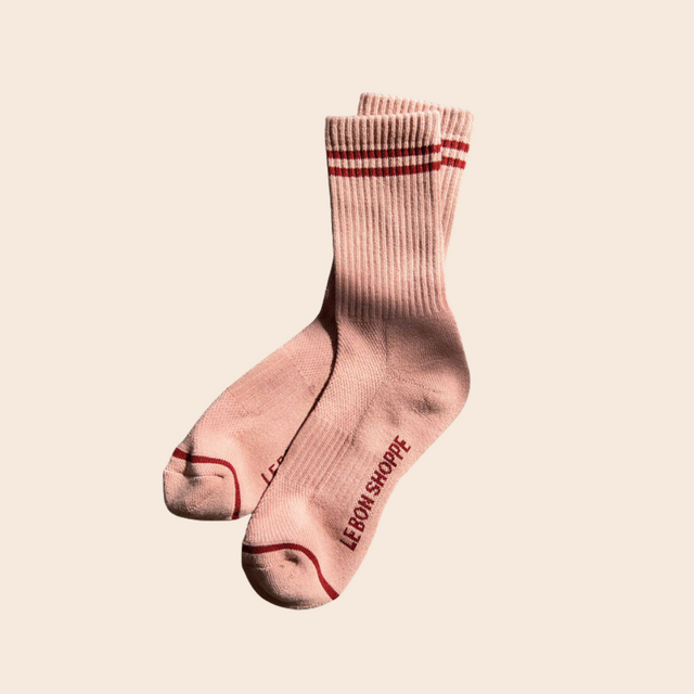 Boyfriend Socks: Vintage Pink