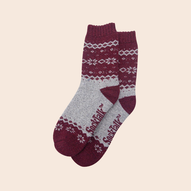 Nordic Snowflake Patterned Wool Socks