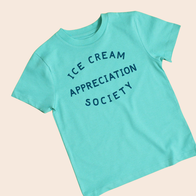 Tropical Turquoise Kid's Ice Cream Appreciation Society T-Shirt