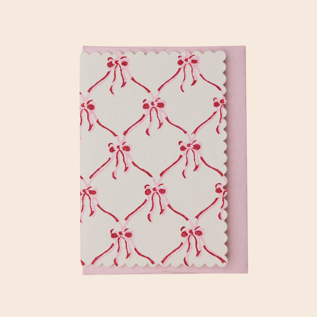 Pink Sorbet Bows Greeting Card
