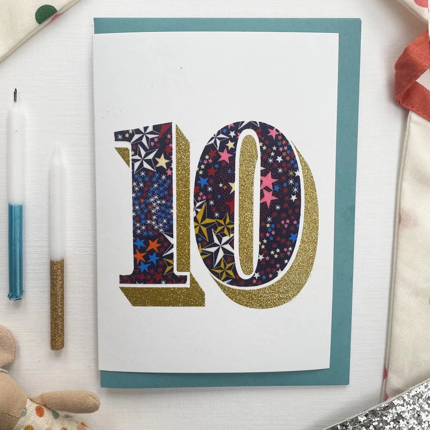 Age 10 Blue Liberty Birthday Card