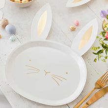 Load image into Gallery viewer, Gold Foiled Bunny Paper Plates