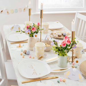 Gold Foiled Bunny Paper Plates