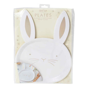 Gold Foiled Bunny Paper Plates