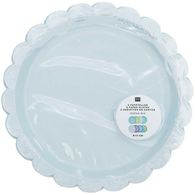 Shades Of Blue Scallop Plates