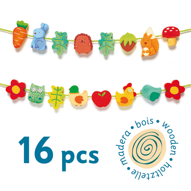 Woodland Wooden Threading Set