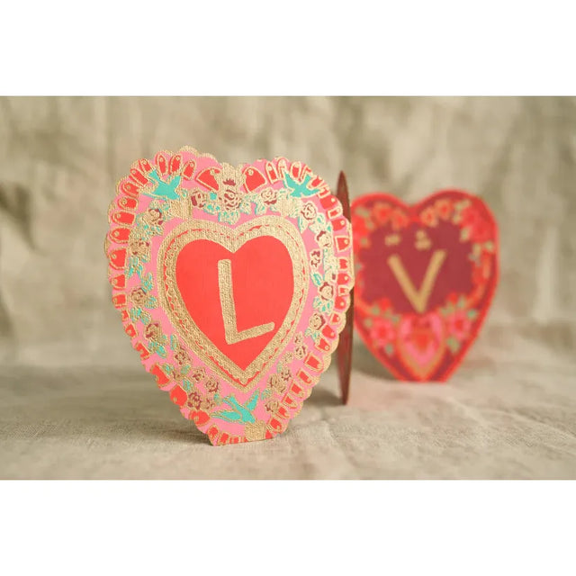 Large Love Concertina Heart Card