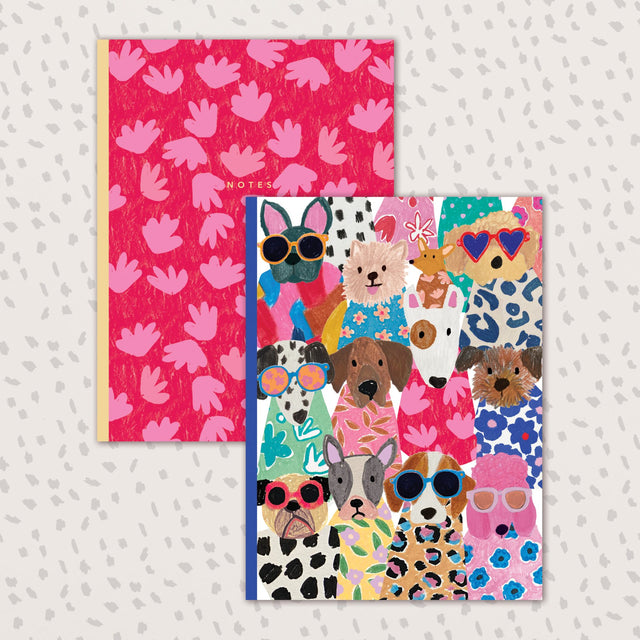 Dogs And Flowers Notebook Duo