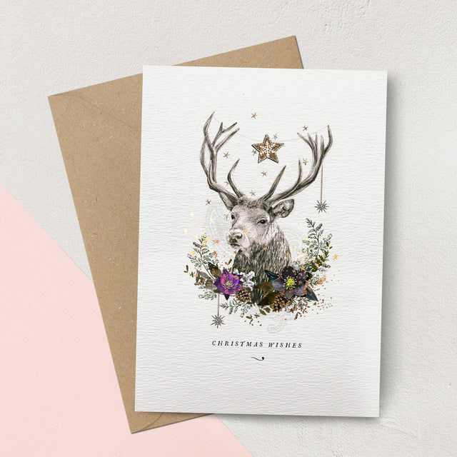 Deer Wreath Christmas Card