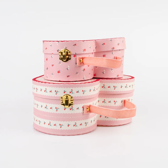 Vintage Rose Heart Suitcases