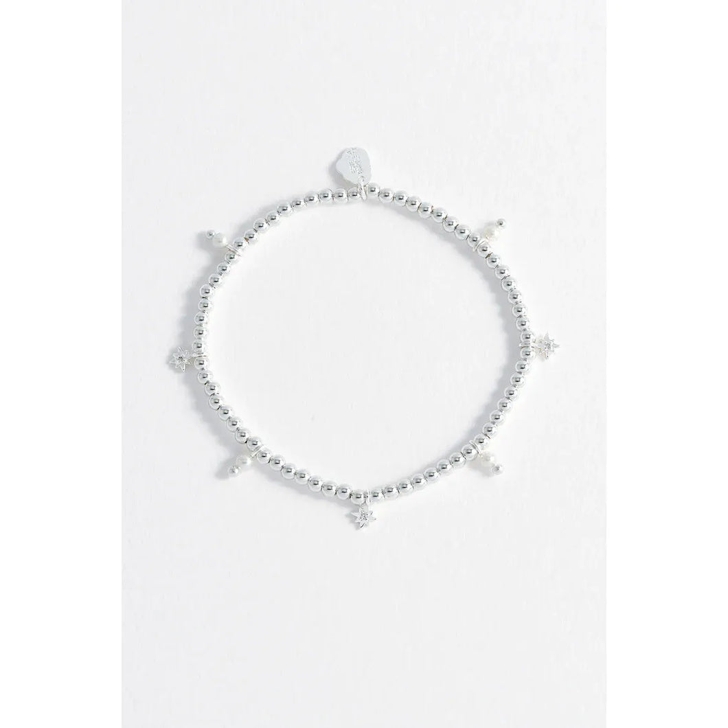 Pearl And Star Silver Plated Bracelet