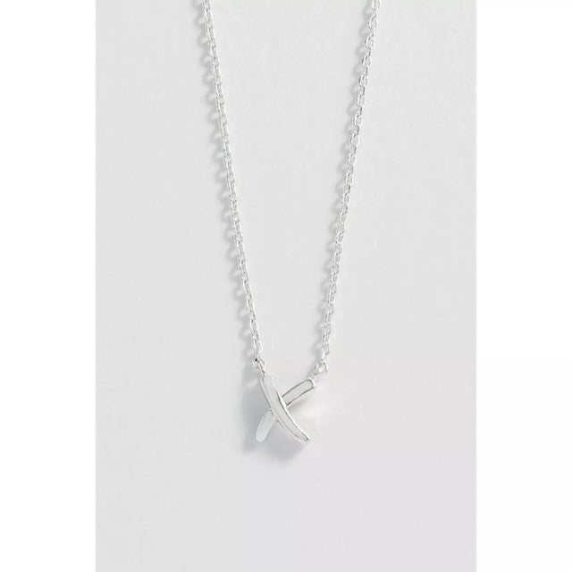 Silver Plated Kiss Necklace