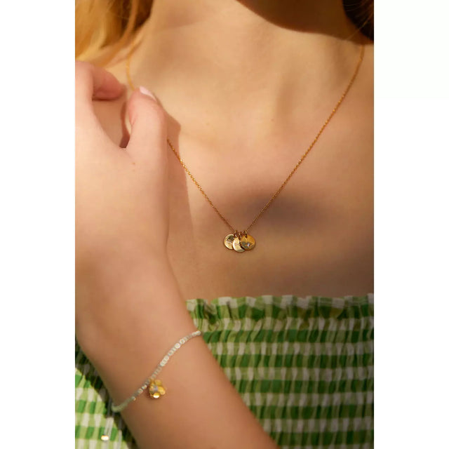 Triple Disc Gold Necklace